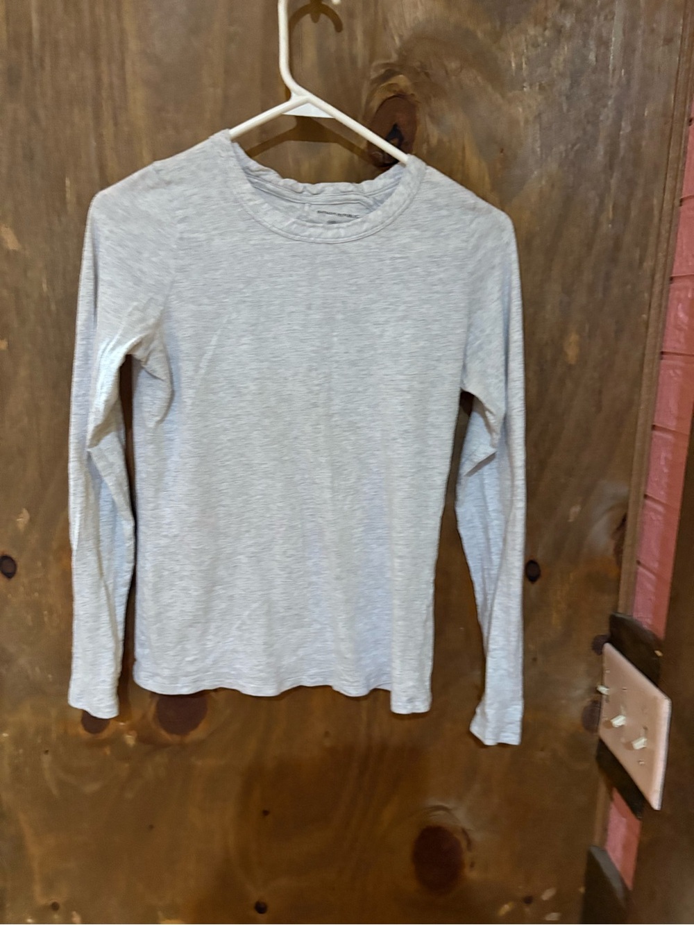 Banana Republic Light Heather Gray Cozy Slub Crewneck